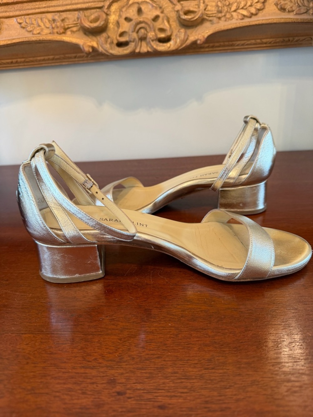 Sarah Flint Perfect Block Sandal 30 Gold Nappa 9 IT 39.5 - Picture 8 of 17